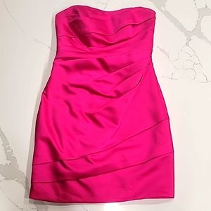Bright Pink Strapless Mini Dress